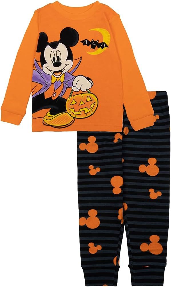 Disney Kids' Mickey Minnie Mouse 2-Piece Snug-fit Cotton Pajama Set | Amazon (US)