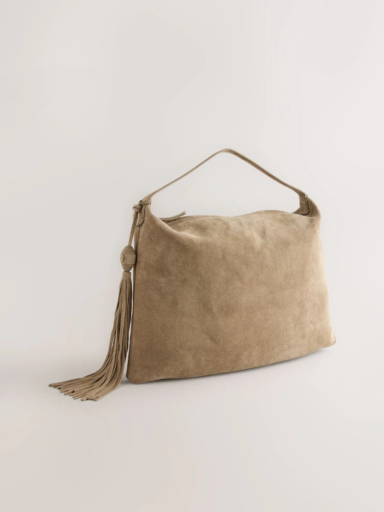 Stone Suede Tassel Shoulder Bag | Next US