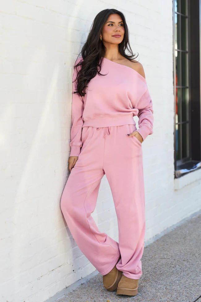 Learn As You Go Pink Sweatpants | Pink Lily