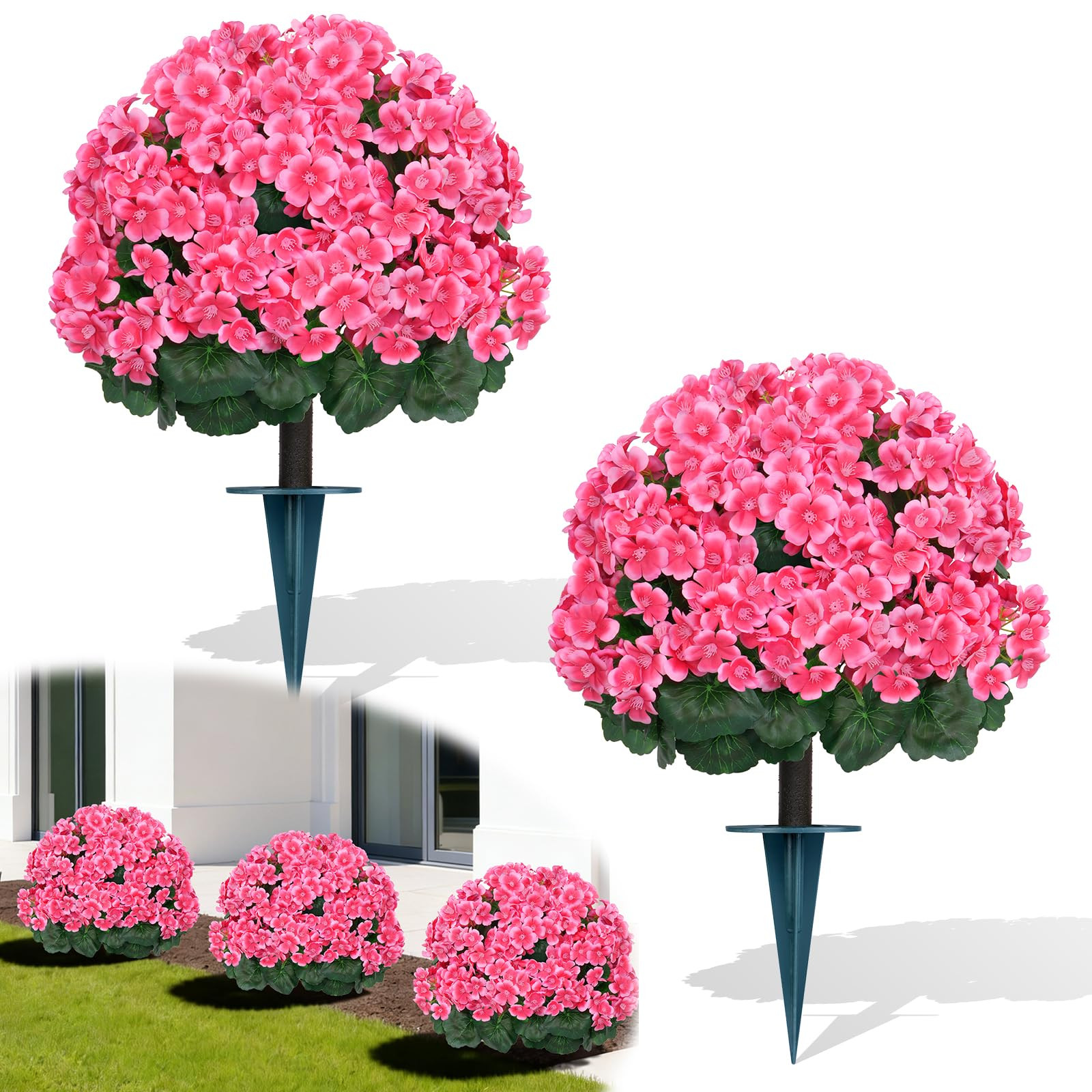 2FT Artificial Topiary Trees, 2Pack Realistic Faux Cypress Plants with Pot, Fake Bushes Pine Tree... | Amazon (US)