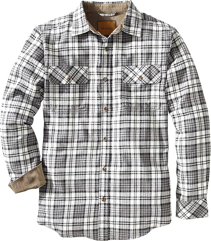 Amazon.com: Venado Flannel Shirt for Men - Mens Flannel Plaid Shirt with Full Reach Gusset (Large... | Amazon (US)