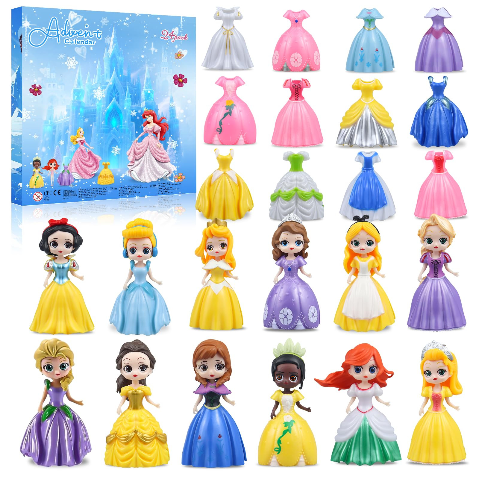 Princess Advent Calendar 2025 Girls, Princess Deformation Toys 24 Days Christmas Countdown Calend... | Amazon (US)