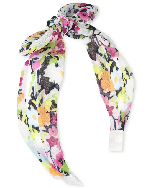 Girls Floral Top Knot Headband - multi clr | The Children's Place