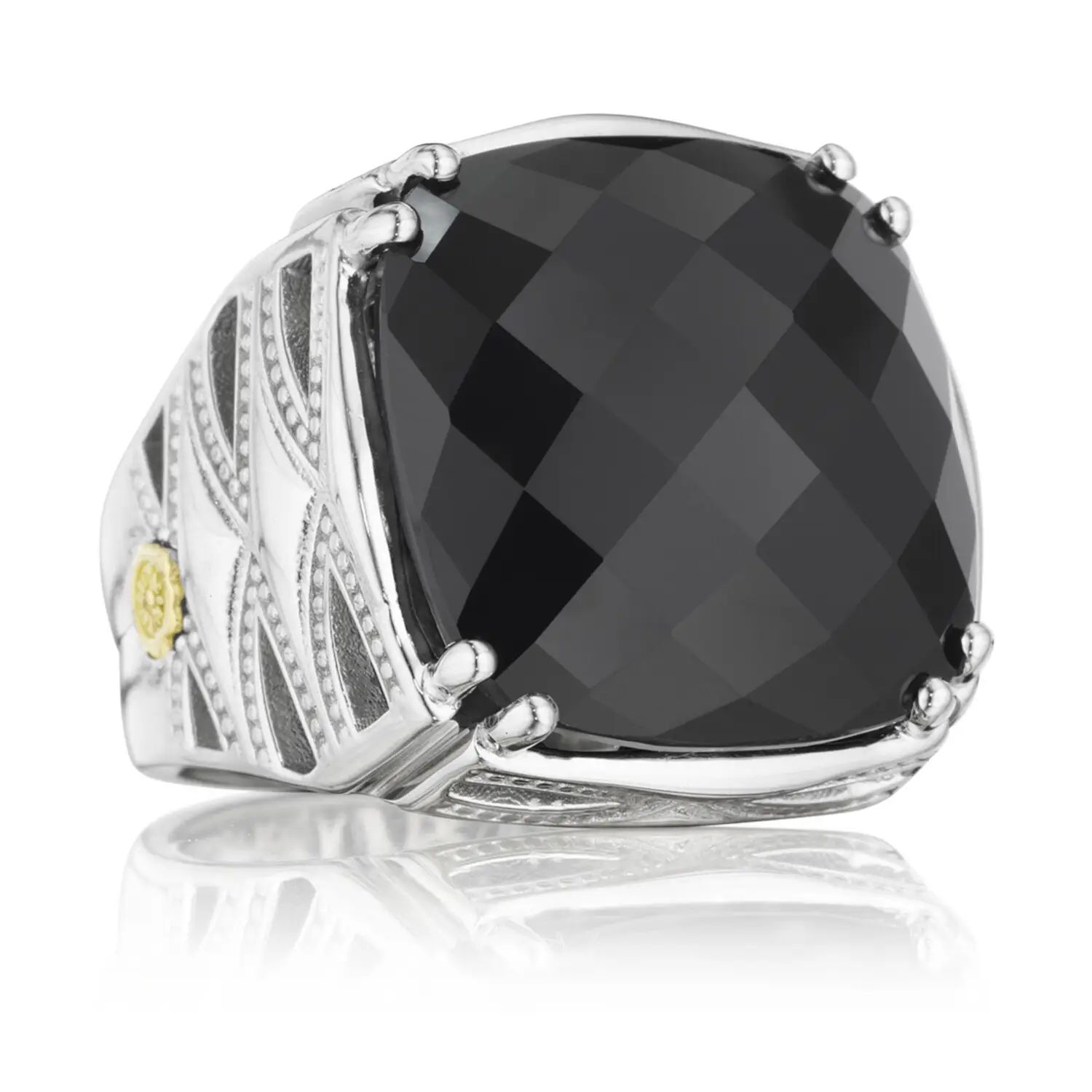 Bold Woven Crescent Ring featuring Black Onyx | Tacori