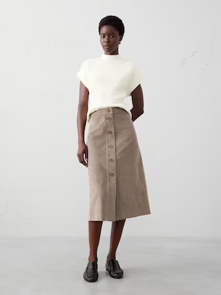Corduroy Midi Skirt | Banana Republic Factory