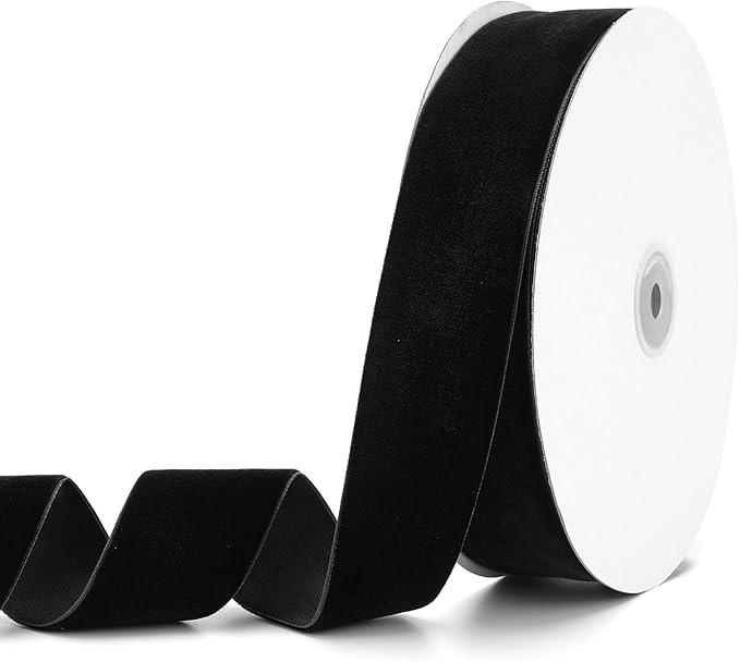 Black Velvet Ribbon 1-1/2" x 20Yd,Great for Gift Wrapping,Hair Bows Making, Wreaths,Wedding and C... | Amazon (US)