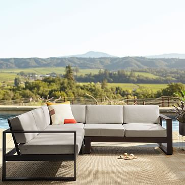 Portside Aluminum Outdoor 3-Piece L-Shaped Sectional (94") | West Elm (US)