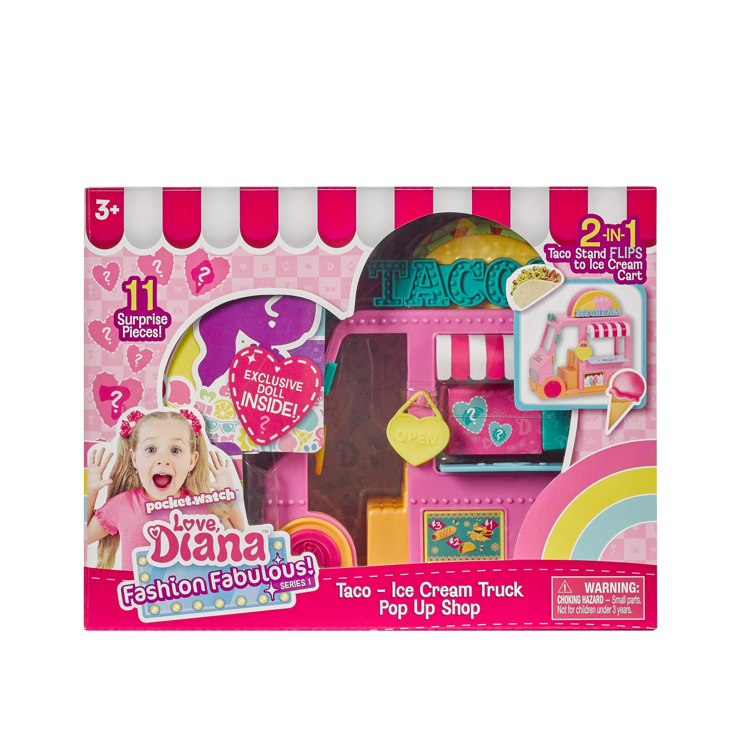 Love Diana 2 In 1 Pop Up Store, Ice Cream And Taco Truck Doll Playsets, Children Ages 3+ | Walmart (US)