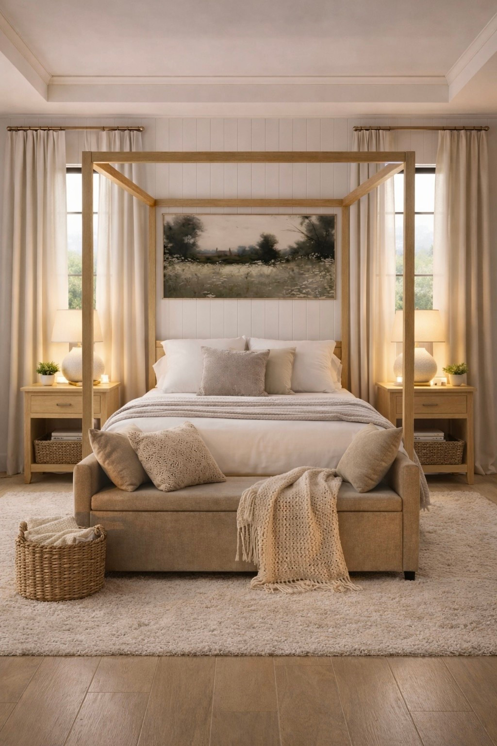 Walmart Canopy Bed + Storage Bench Look for Less Bedroom

Follow @farmtotablecreations on Instagram for more cozy home finds 🤍

This bedroom setup is one of those “looks high-end but isn’t” moments and I’m here for it. The canopy bed instantly gives that airy, designer feel while still keeping everything light and neutral. Paired with a simple upholstered bench at the end of the bed, it adds both function and that finished, styled look.

I love how the clean wood tones keep everything warm without feeling heavy, and the bench is perfect for extra seating, styling pillows, or even hidden storage depending on which one you grab.

If you’ve been wanting to elevate your bedroom without a full makeover… this combo is such an easy win.

#bedroom #canopybed #bedroomfurniture #bench #walmartfinds #bedroomdecor

#LTKSaleAlert #LTKHome