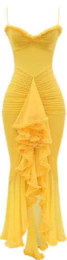 Gabbi Ruffle Mesh High-Low Cocktail Dress | Nordstrom