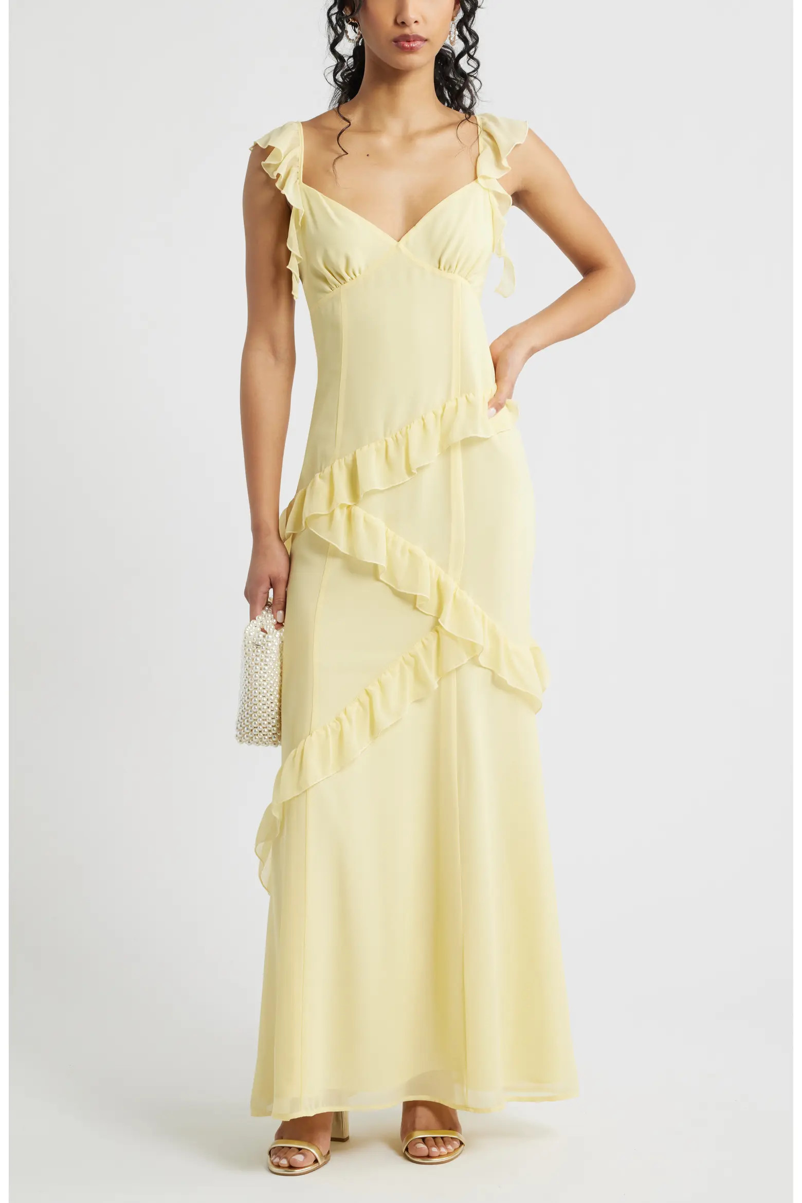 Asymmetric Ruffle Tiered Maxi Dress (Women) | Nordstrom | Nordstrom