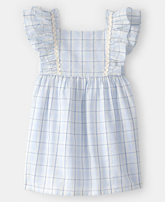 Girls' Toddler 2T-5T Ruffle-Sleeve Plaid Dress | Macy's