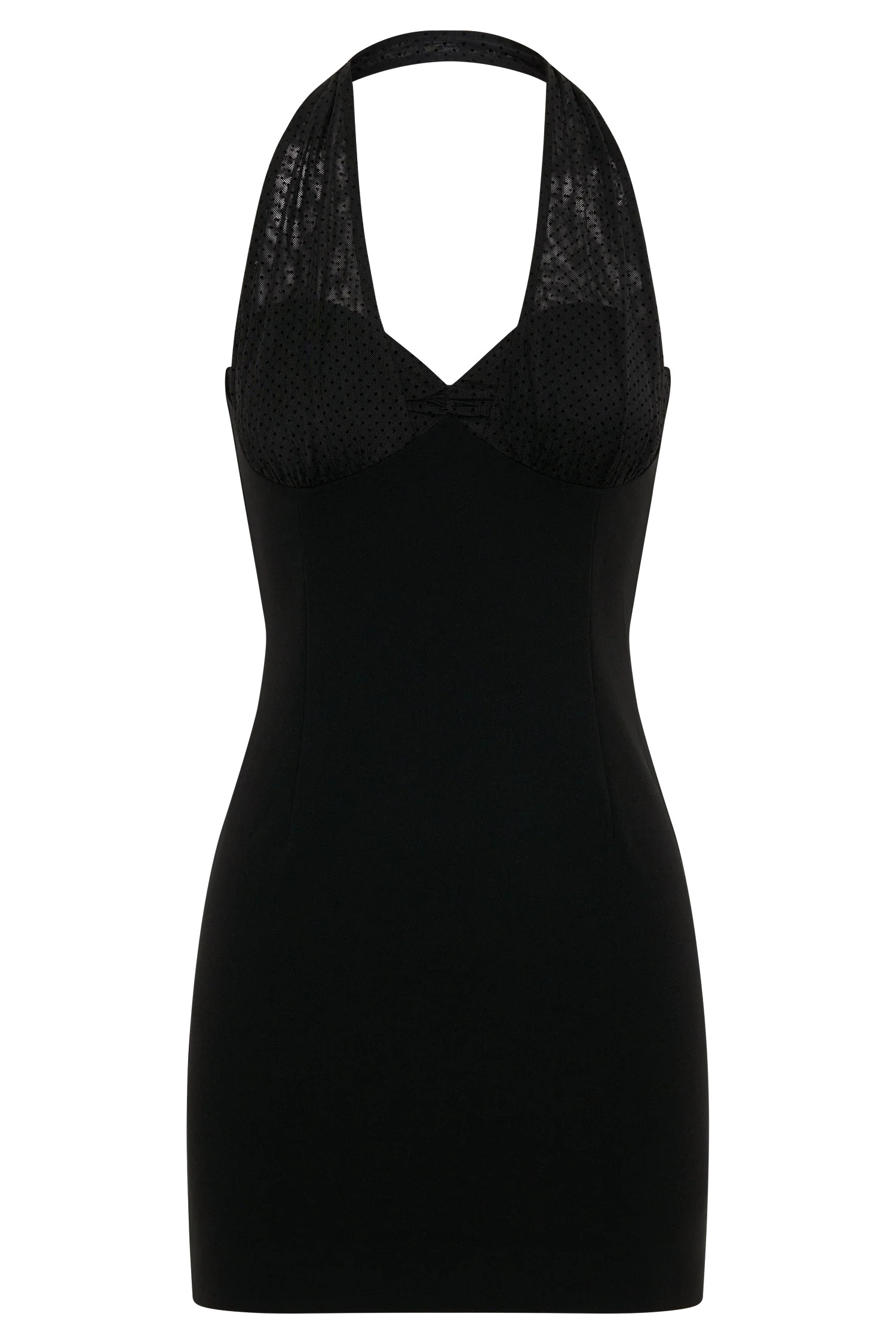Cressida Crepe Halter Mini Dress - Black | MESHKI US