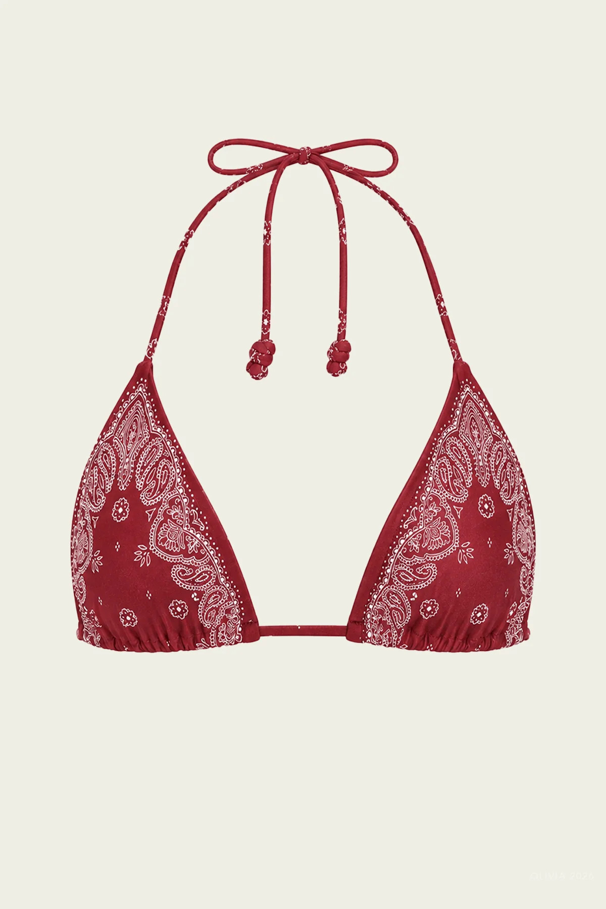 Elis Bikini Top in Merlot - Red L | Shop Olivia