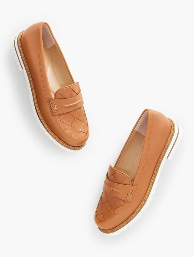Laura Woven Vachetta Leather Loafers | Talbots