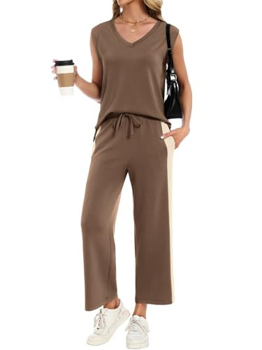YOKGO Two Piece Sets for Women Casual Vacation Travel Matching Set | Amazon (US)