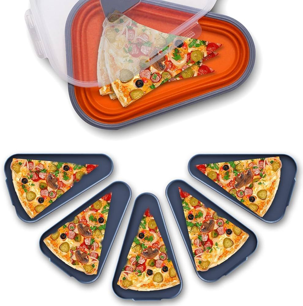 Queceuy Reusable Expandable Pizza Storage Container Includes 5 microwaveable Heating Trays, Adjus... | Amazon (CA)
