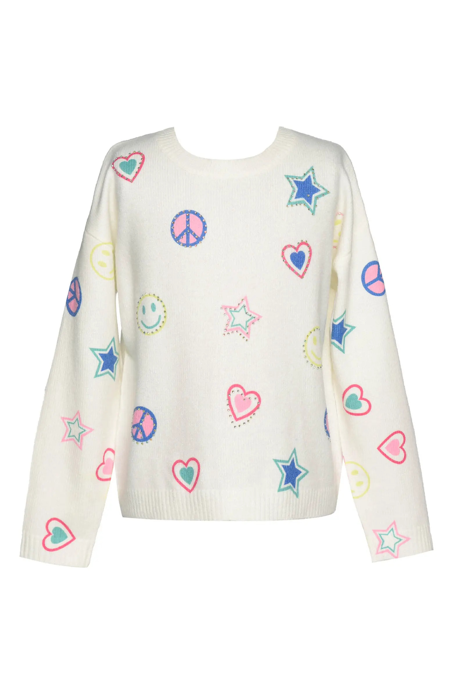 Kids' Emoji Embellished Crewneck Sweater | Nordstrom