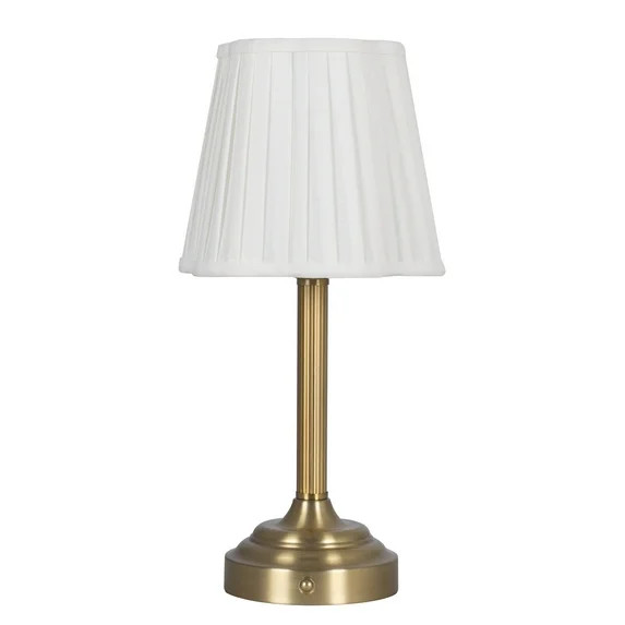 Better Homes & Gardens 13" White Shade Rechargeable Portable Lamp | Walmart (US)