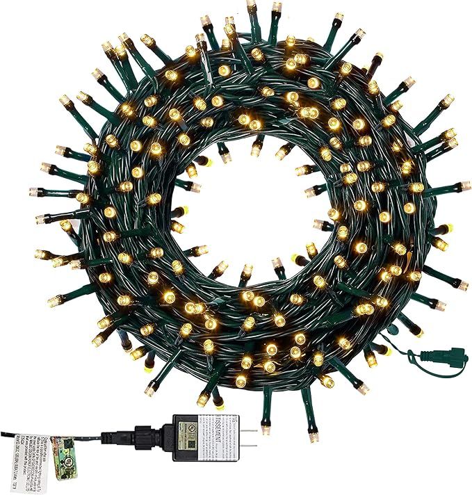 Twinkle Star 66ft 200 LED Christmas Tree String Lights UL Safe Certified Outdoor Fairy Lights Plu... | Amazon (US)
