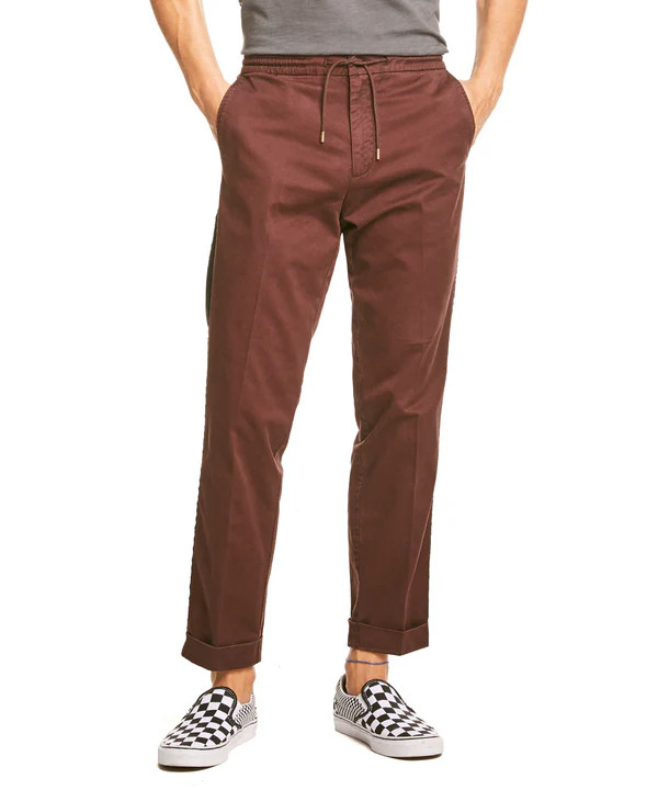 Drawstring Side Stripe Trouser in Burgundy | Todd Snyder