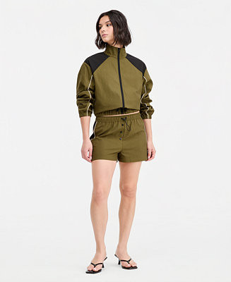 Women's Side-Striped Track Shorts | Macy's