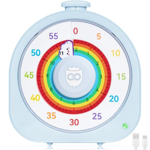 Visual Timer for Kids, Rechargeable Timer for Classroom Office Kitchen with 'Rainbow' Pattern Design, 60min/12h Silent Countdown Timers, Pomodoro Timers Management Tool for Toddler ADHD | Amazon (US)