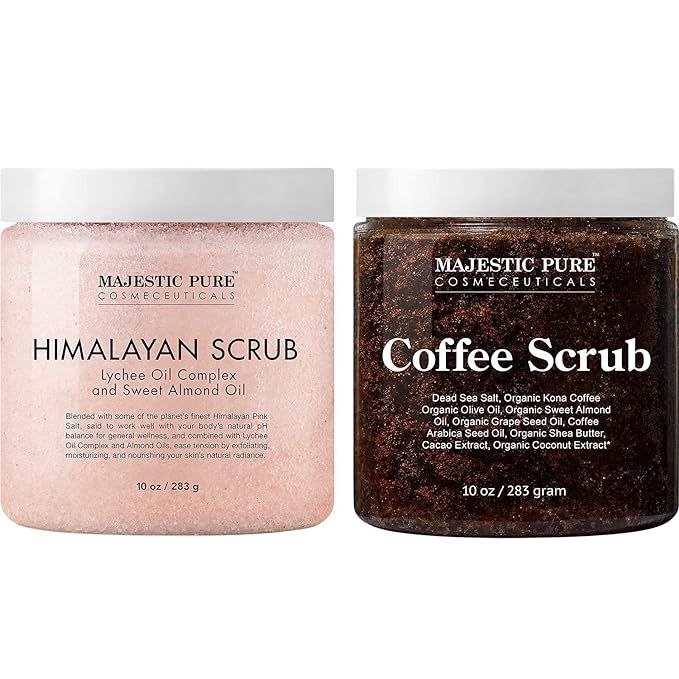 Majestic Pure Himalayan Body Scrub and Coffee Scrub Bundle – Exfoliating Salt Scrub and Celluli... | Amazon (US)