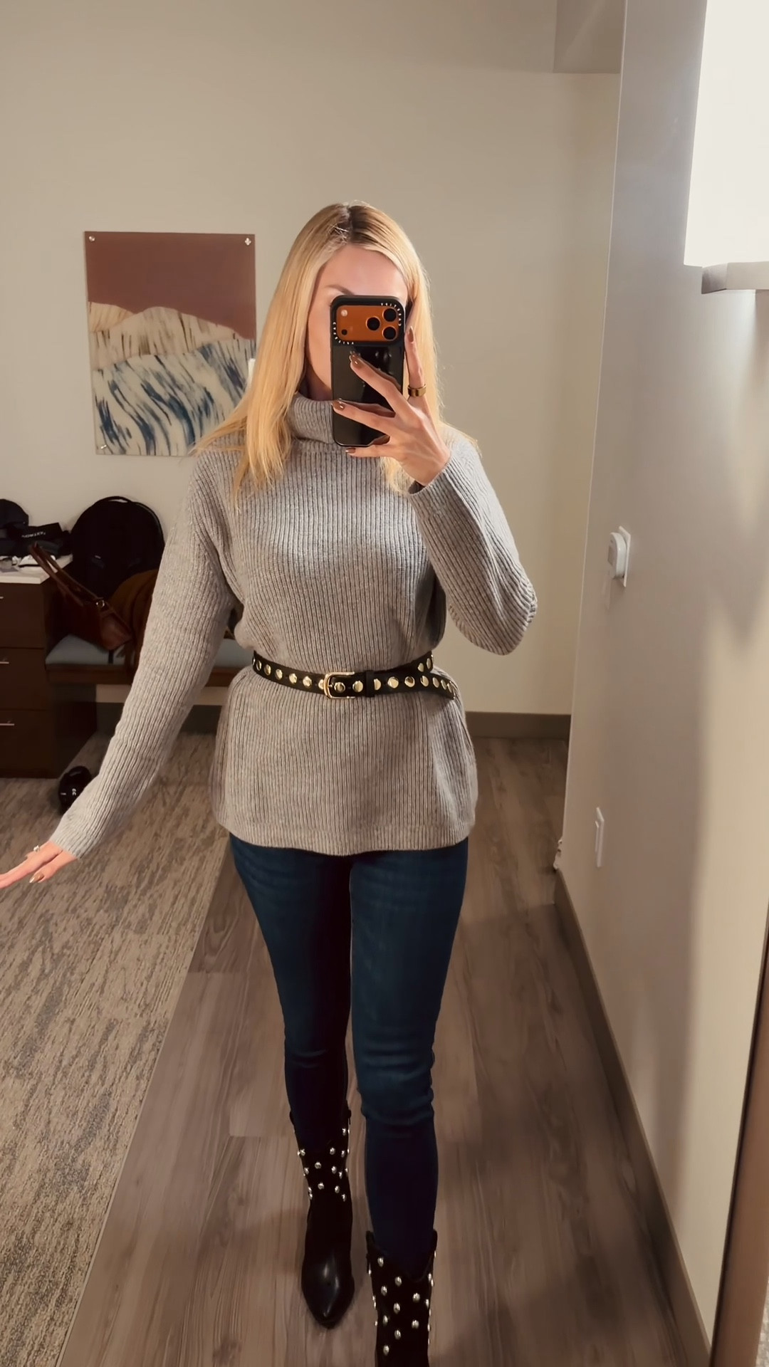 Can you tell I love studs? Studded belt and studded boots are lately my favorite accessories for fall! 

Fall outfits, fall 2025, fall fashion, autumn outfits, fringe jacket, cowboy boots outfit, weather outfit, western fashion

#LTKTall #LTKSeasonal #LTKStyleTip