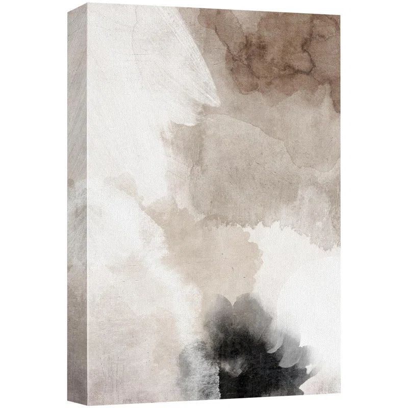 Grunge Abstract Paint Stroke Effect " Faded Textured Tan And Gray Color Blocks Abstract Shapes Mi... | Wayfair North America