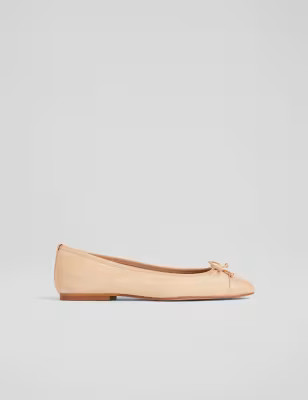 Leather Bow Slip On Ballet Pumps | Marks & Spencer (UK)