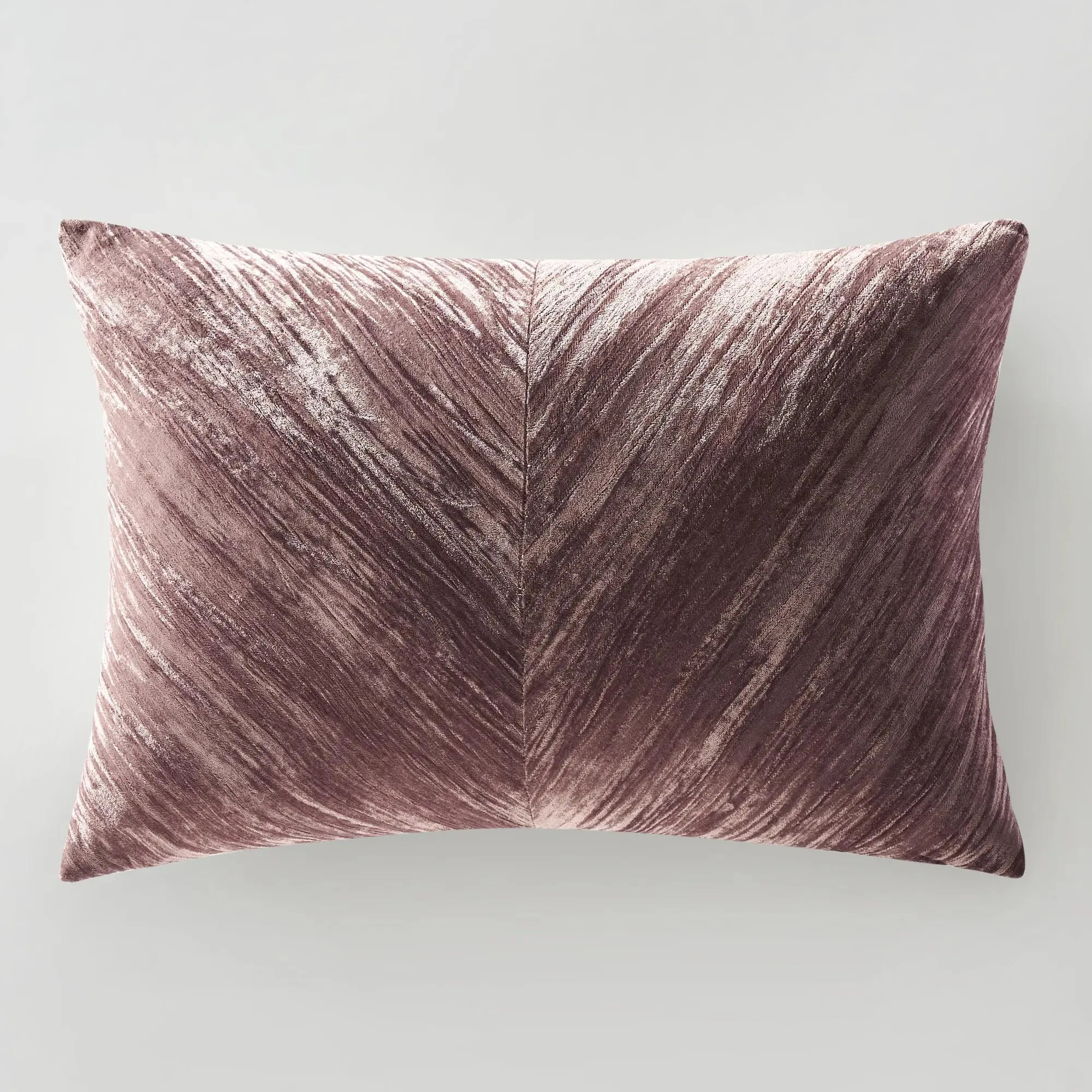 Elara Velvet Lumbar 14" x 20" - Dusty Mauve | Z Gallerie