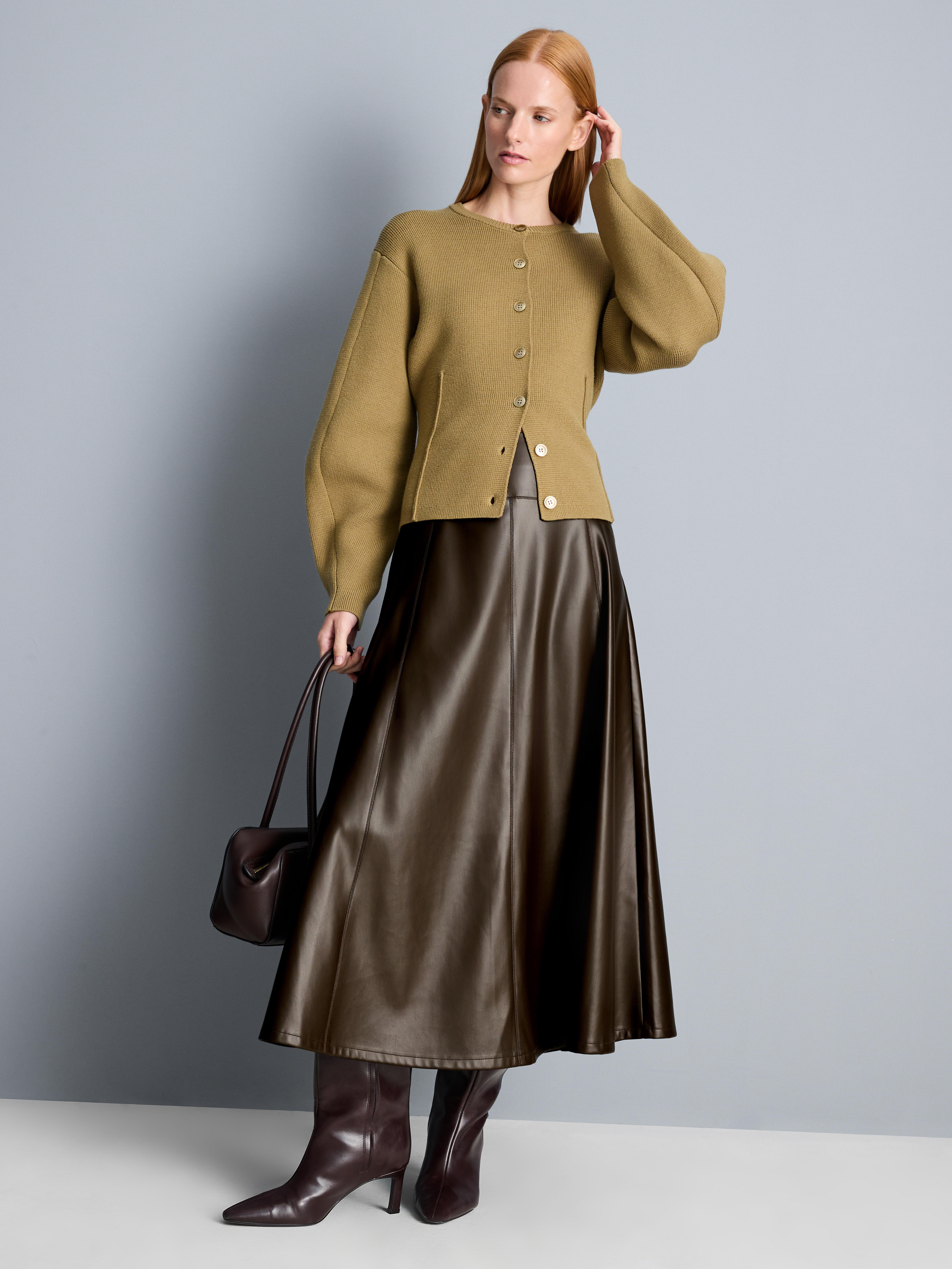 Faux Leather Circle Midi Skirt | Primark UK