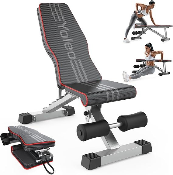 Yoleo Adjustable Weight Bench for Full Body Workout; Foldable Bench Press Bench of Home Gym Stren... | Amazon (US)