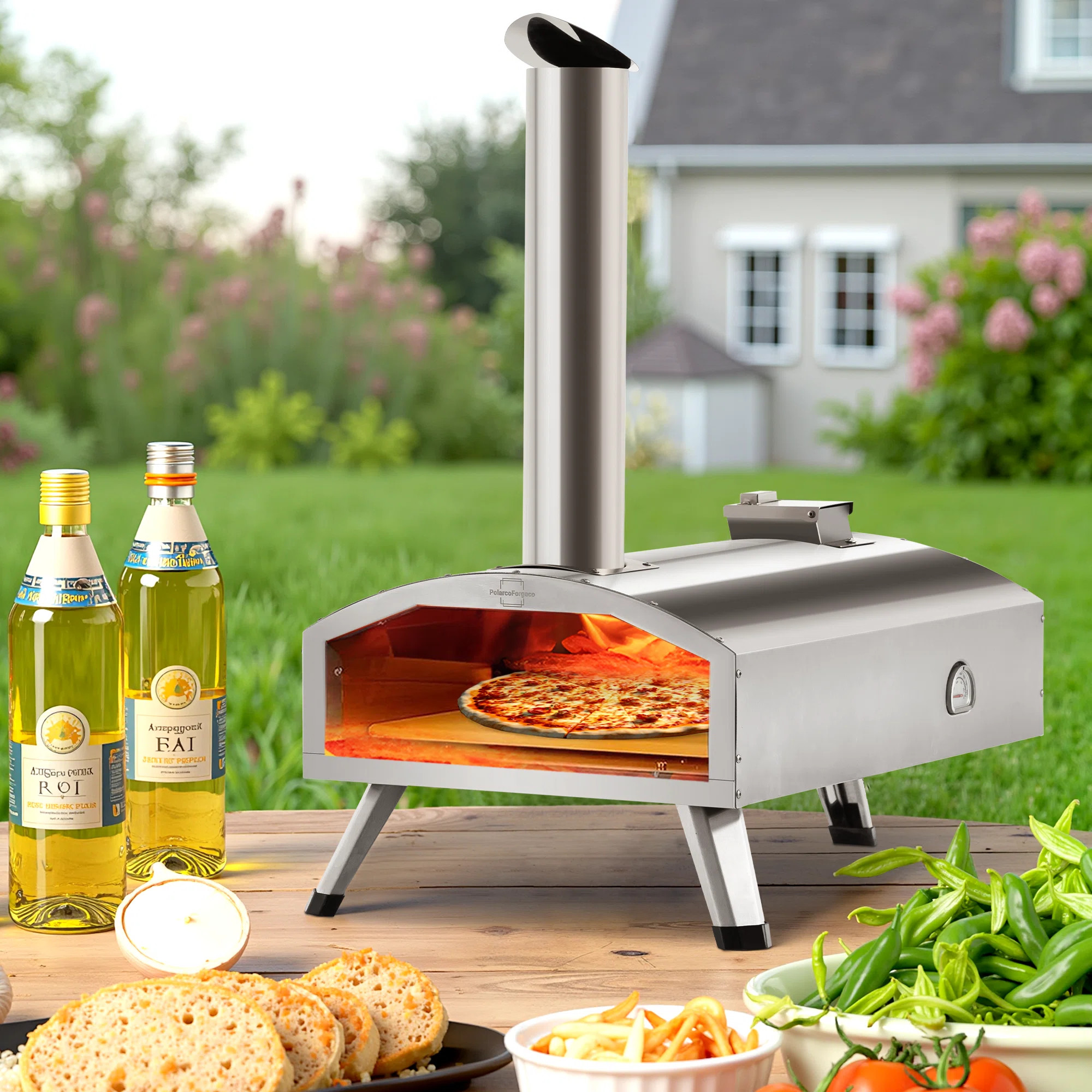 Outdoor Pizza Oven – Stainless Steel Free Standing Wood Burning Pizza Oven for Backyard, Campin... | Wayfair North America