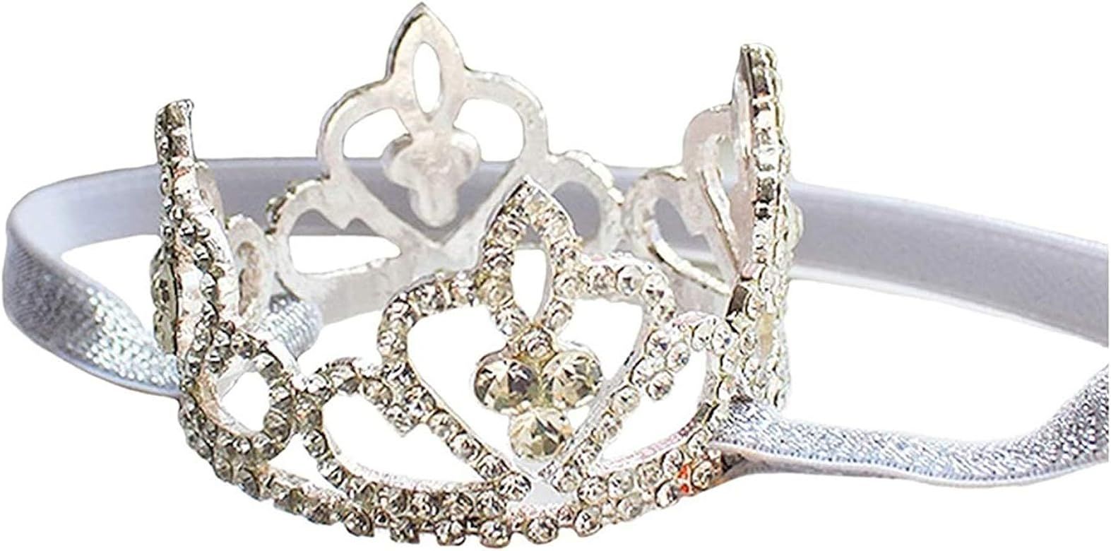 Baby Girls Crystal Crown Hair Belt Crown Tiara Headband Baby Photography Headband Props | Amazon (US)