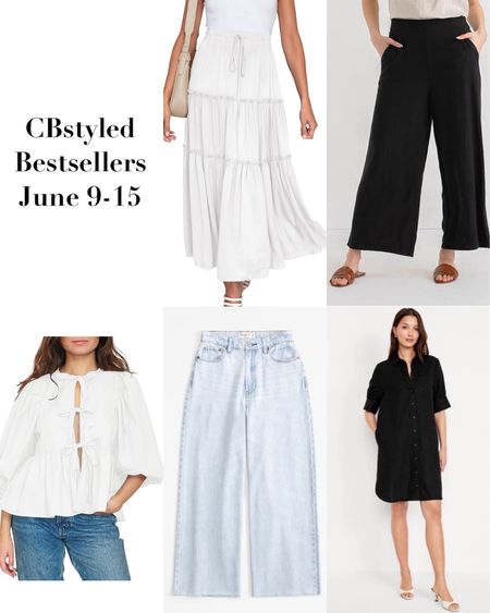 Bestsellers June 9-15: I’m 5’ 7” size 4ish
1. Maxi skirt: elastic waist & pockets! Flowy, comfortable and perfect for summer, lined, not sheer, lots of color options, fits tts.
2. Linen blend pants: 25% off! Elastic waist at the back, super comfortable. Fit tts
3. Tie front Amazon top: designer look for less! Trendy style and so cute, tie the ties close together and wear a nude bra, it won’t really show. I got my usual small and it’s pretty roomy and wide. Ships to Canada (the version on .ca is not longer available)
4. Wide cropped jeans: 15% off! Super soft and lightweight denim (77% cotton, 23% Tencel). After washing and wearing I feel they loosened up a while size, id recommend sizing down.
5. Linen blend shirt dress: on sale! Cute and versatile style, more color options. Fits tts
Also linked more from the most popular items 


#LTKFindsUnder100 #LTKStyleTip #LTKWorkwear