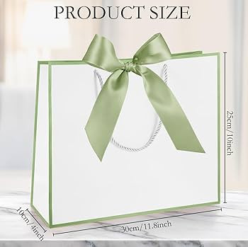 Silkfly 12 Pcs Thank You Gift Bags with Handle 12x10x4'' Welcome Bags Return Gifts with Bow Ribbo... | Amazon (US)