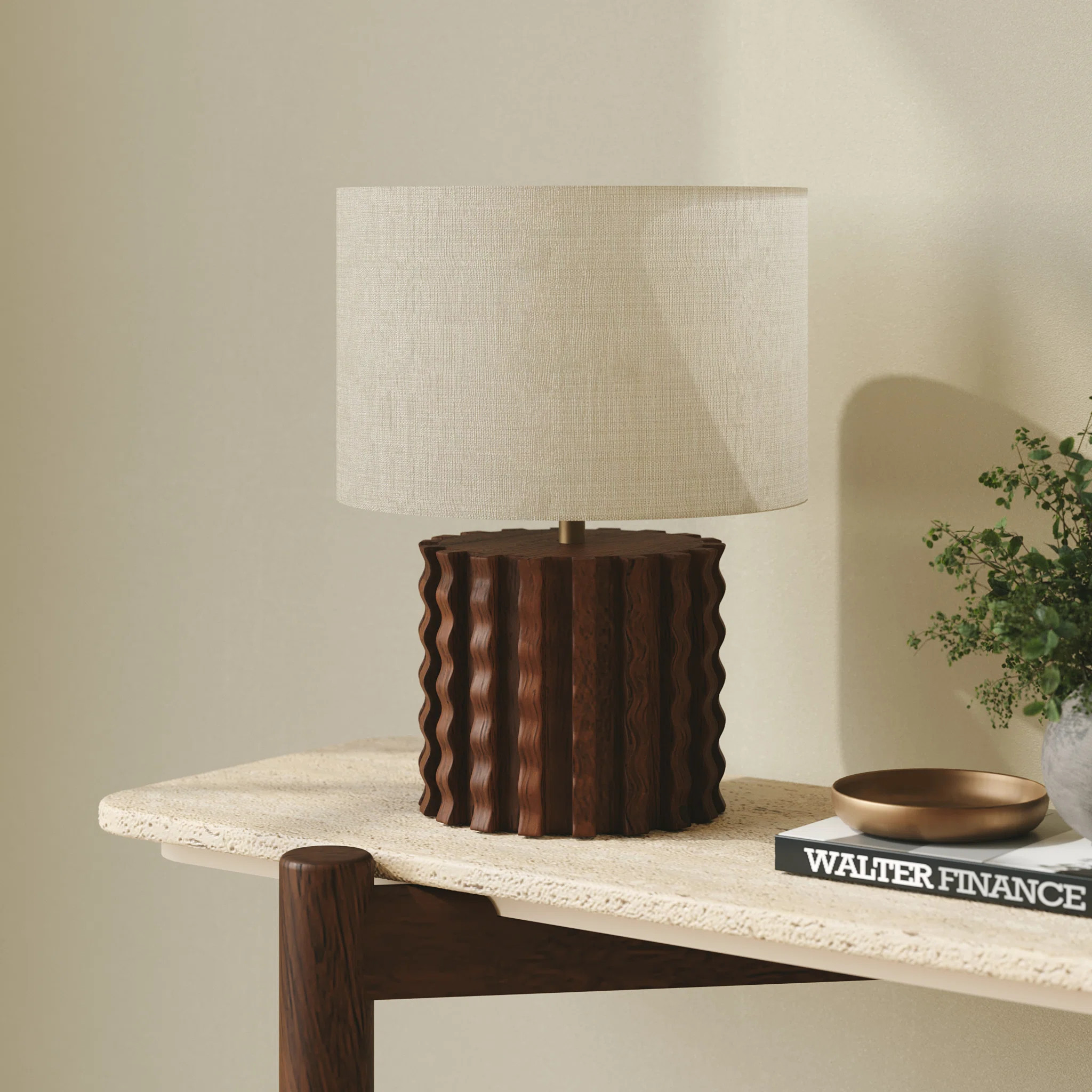 Swirl Oak Table Lamp | Wayfair North America