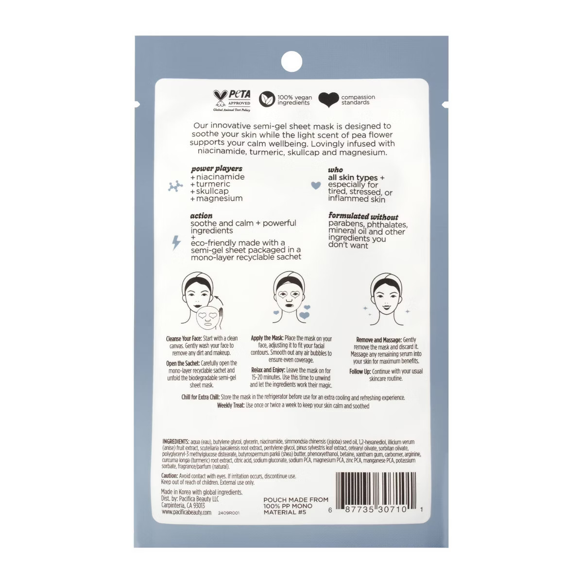 Pacifica Calming Sheet Mask - 0.67 fl oz | Target
