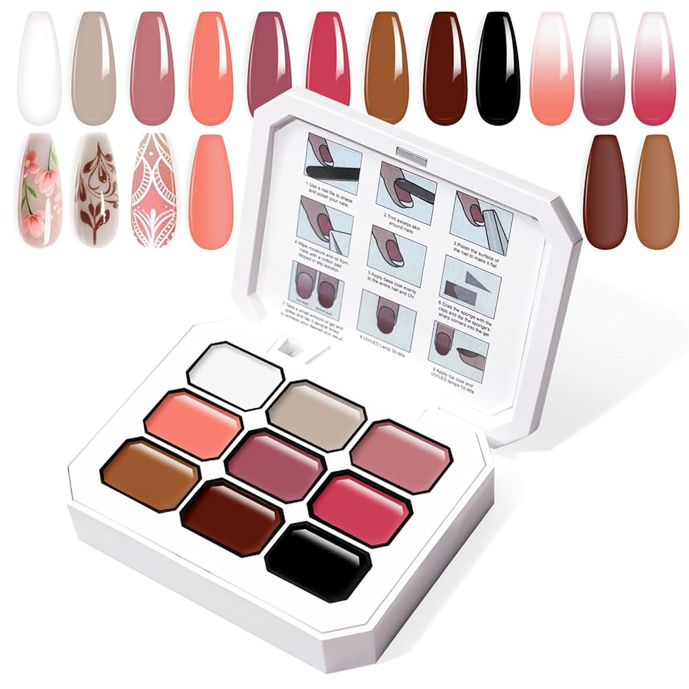 Gradient Painting Gel, 9 Colors Ombre Gel Nail Polish for Ombre Nails Aura Nails, French Manicure... | Amazon (US)