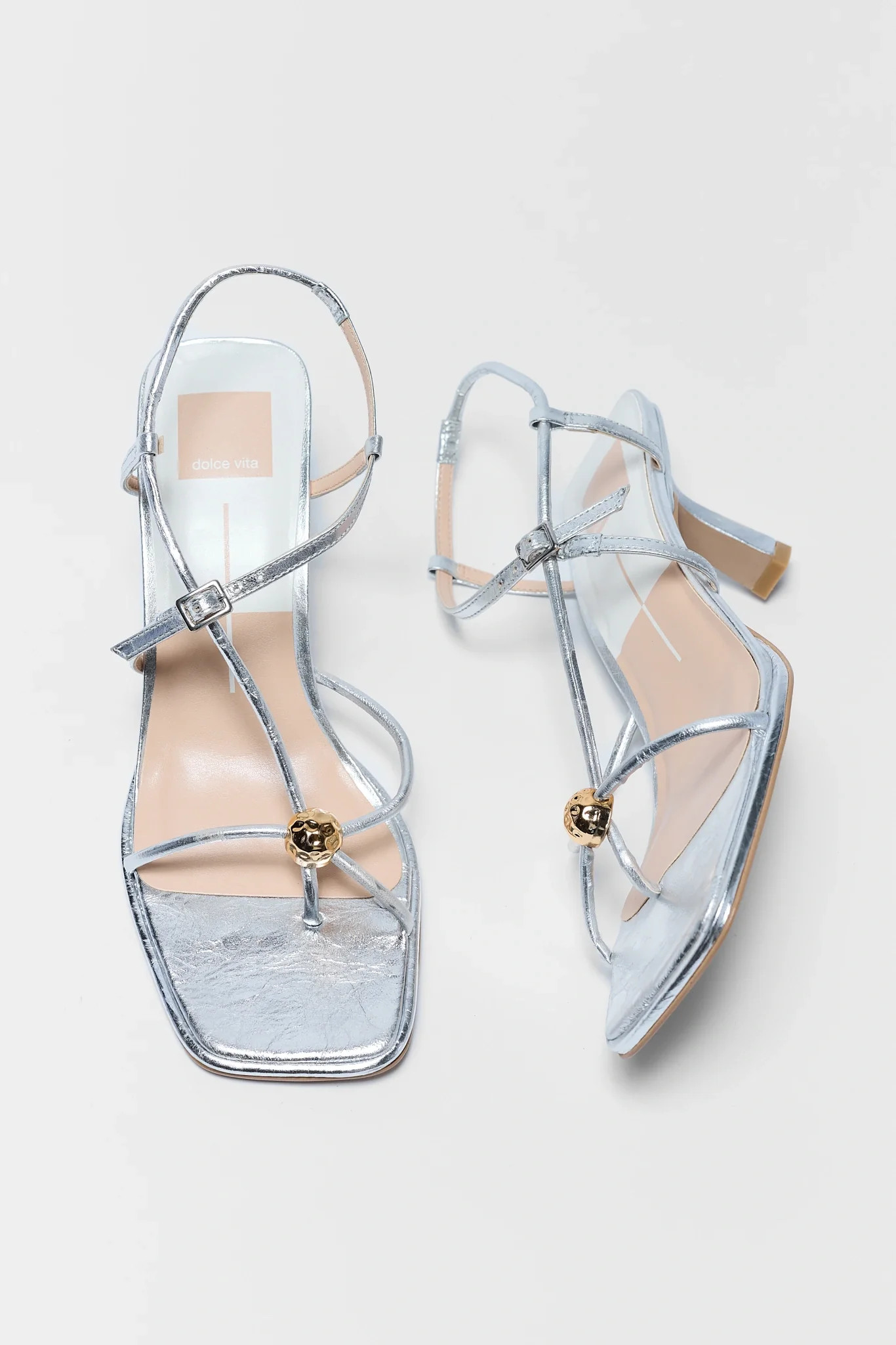 Mylee Silver Strappy Kitten Heels | Avara