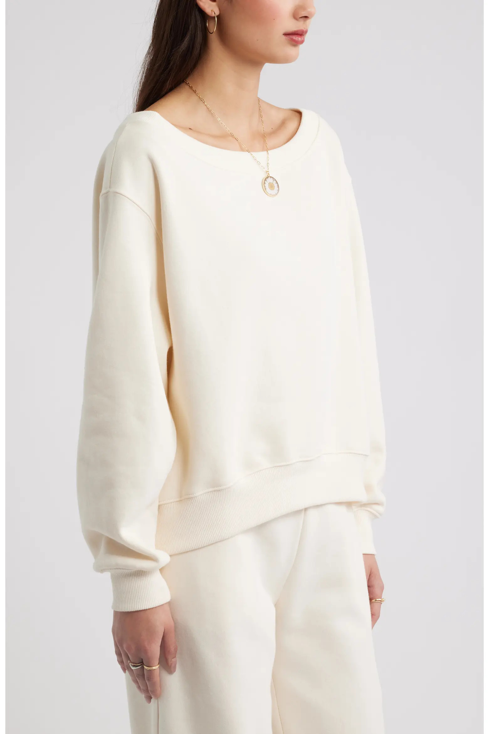 Off the Shoulder Fleece Sweatshirt (Women) | Nordstrom | Nordstrom