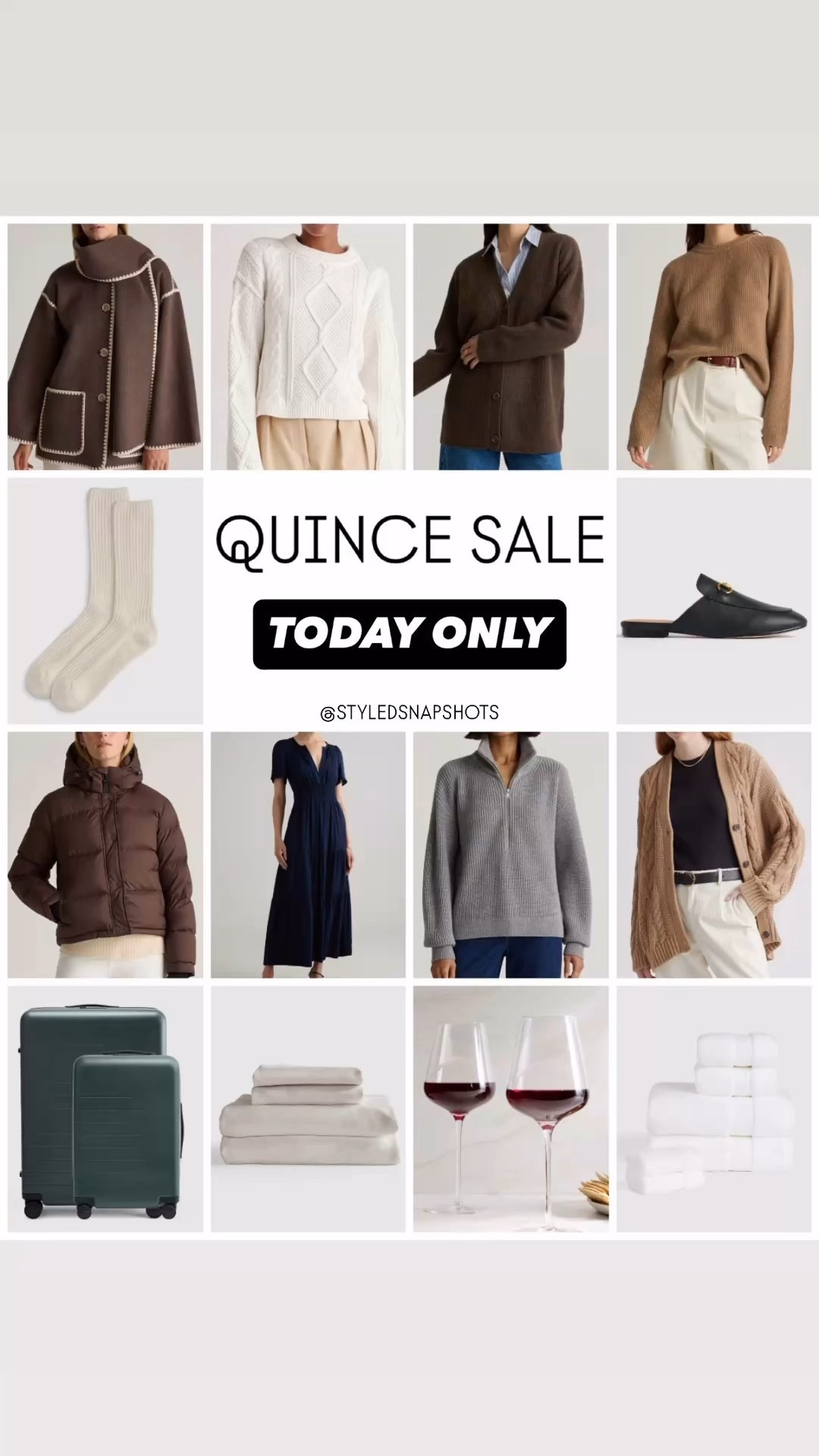 Quince sale! 12/26 only!! Several cashmere pieces included 

#LTKSaleAlert