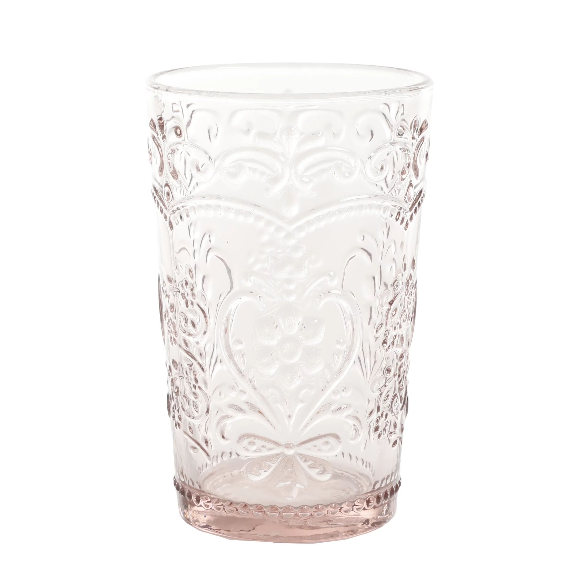 The Pioneer Woman Amelia 15.22-Ounce Rose Glass Tumblers, Set of 4 | Walmart (US)