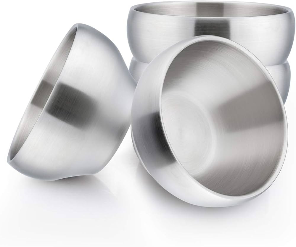 HaWare Heavy 18/8(304) Stainless Steel Bowls(Double Walled), 12 oz Kids Toddlers Feeding/Soup/Sna... | Amazon (US)
