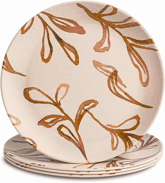 Nook Theory 4 Pack Reusable Bamboo Plates - Non-Toxic Toddler and Kids Plate, Dishwasher Safe, No... | Amazon (US)