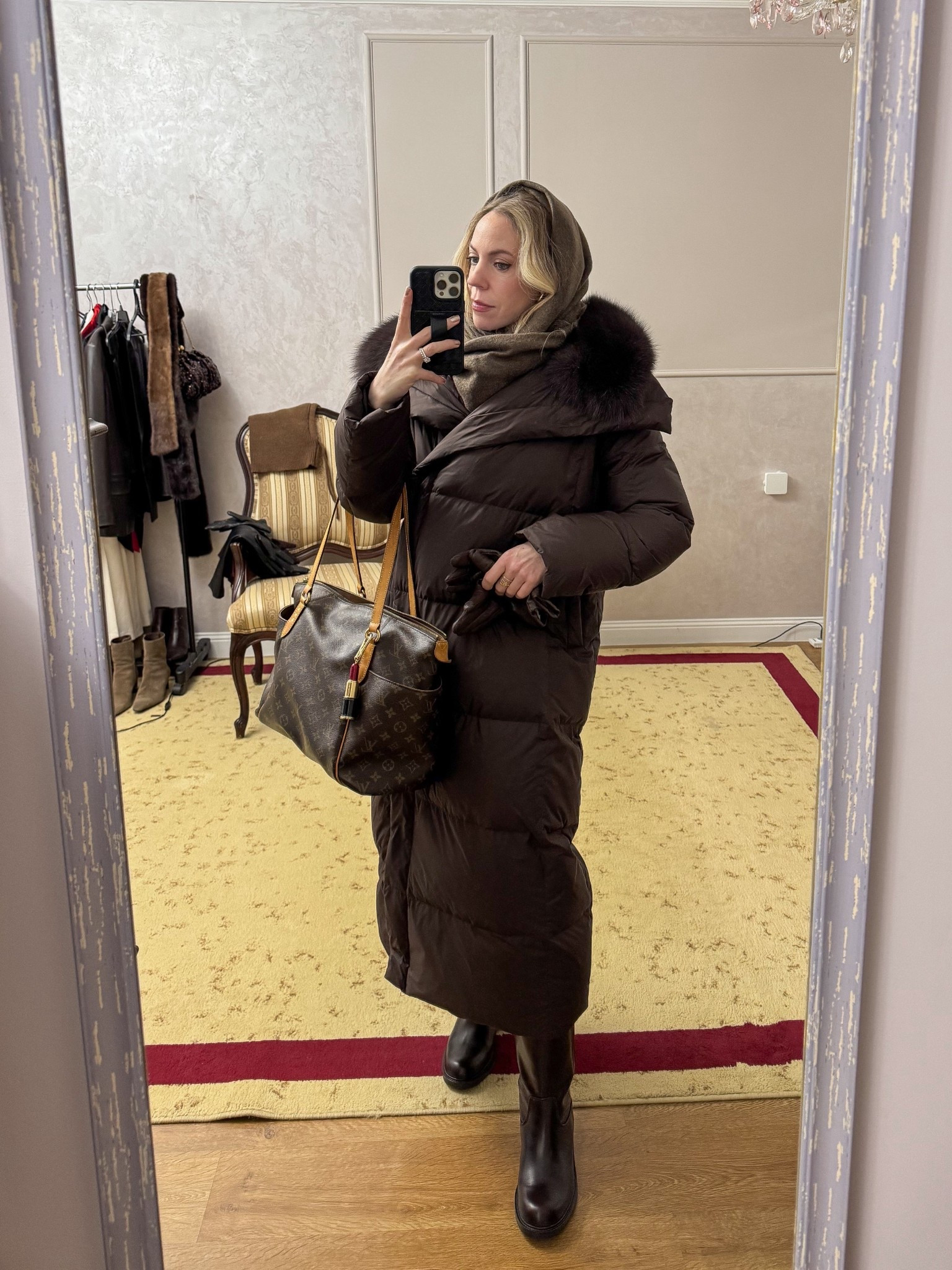 Winter workwear, brown down coat, down coat with fur collar, Zara brown leather waterproof snow boots, Louis Vuitton tote bag 

#LTKWorkwear #LTKSeasonal #LTKSaleAlert