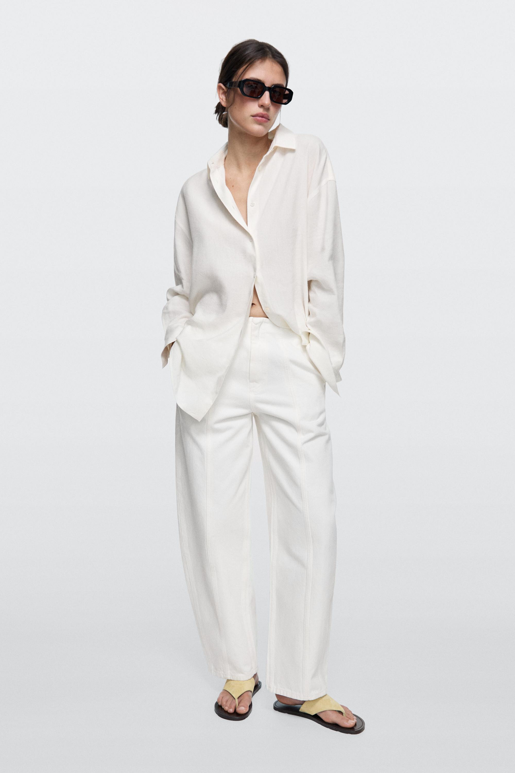 Barrel fit jeans with seam details | Massimo Dutti US