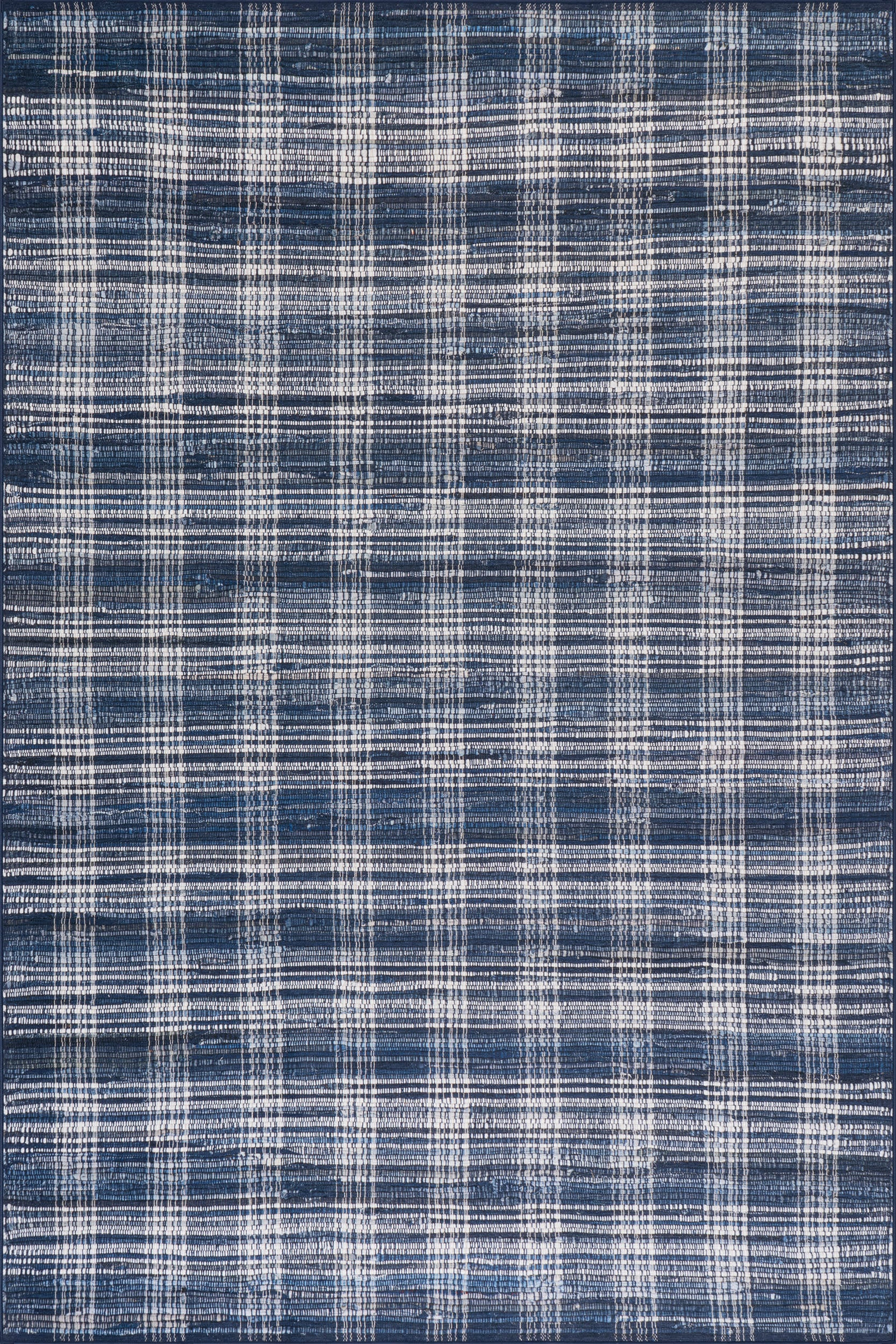 Blue Denim Plaid Machine Washable 9' 6"" x 13' 6"" rug | Rugs USA